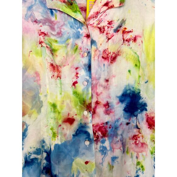 Chloe Cox Upcycled / Handmade Tie Dye Sleeveless Linen Tank - Size Medium, NWT - Picture 4 of 4